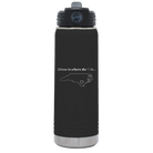 Laser etched black 20 oz vacuum insulated water bottle with 'North Carolina Heart' design