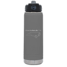 Laser etched dark gray 20 oz vacuum insulated water bottle with 'North Carolina Heart' design