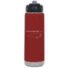 Laser etched maroon 20 oz vacuum insulated water bottle with 'North Carolina Heart' design