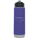 Laser etched purple 20 oz vacuum insulated water bottle with 'North Carolina Heart' design