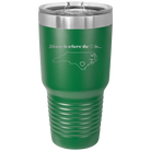 Laser etched green 30 oz vacuum insulated tumbler with 'North Carolina Heart' design