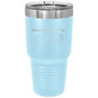 Laser etched light blue 30 oz vacuum insulated tumbler with 'North Carolina Heart' design