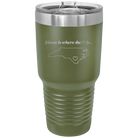 Laser etched olive green 30 oz vacuum insulated tumbler with 'North Carolina Heart' design
