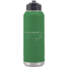 Laser etched green 32 oz vacuum insulated water bottle with 'North Carolina Heart' design