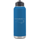 Laser etched royal blue 32 oz vacuum insulated water bottle with 'North Carolina Heart' design
