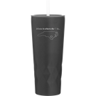 Laser etched black 20 oz vacuum insulated tumbler with 'North Carolina Heart' design