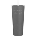 Laser etched slate 20 oz vacuum insulated tumbler with 'North Carolina Heart' design