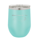 Laser etched teal 12 oz vacuum insulated wine cup with 'North Carolina Heart' design