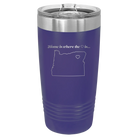 Laser etched purple 20 oz vacuum insulated tumbler with 'Oregon Heart' design