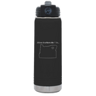 Laser etched black 20 oz vacuum insulated water bottle with 'Oregon Heart' design
