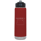Laser etched maroon 20 oz vacuum insulated water bottle with 'Oregon Heart' design