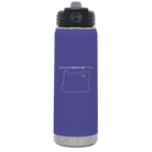 Laser etched purple 20 oz vacuum insulated water bottle with 'Oregon Heart' design
