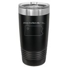 Laser etched black 20 oz vacuum insulated tumbler with 'Pennsylvania Heart' design