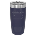 Laser etched navy 20 oz vacuum insulated tumbler with 'Pennsylvania Heart' design
