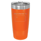 Laser etched orange 20 oz vacuum insulated tumbler with 'Pennsylvania Heart' design