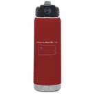 Laser etched maroon 20 oz vacuum insulated water bottle with 'Pennsylvania Heart' design