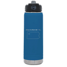 Laser etched royal blue 20 oz vacuum insulated water bottle with 'Pennsylvania Heart' design