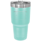 Laser etched teal 30 oz vacuum insulated tumbler with 'Pennsylvania Heart' design