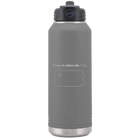 Laser etched dark gray 32 oz vacuum insulated water bottle with 'Pennsylvania Heart' design