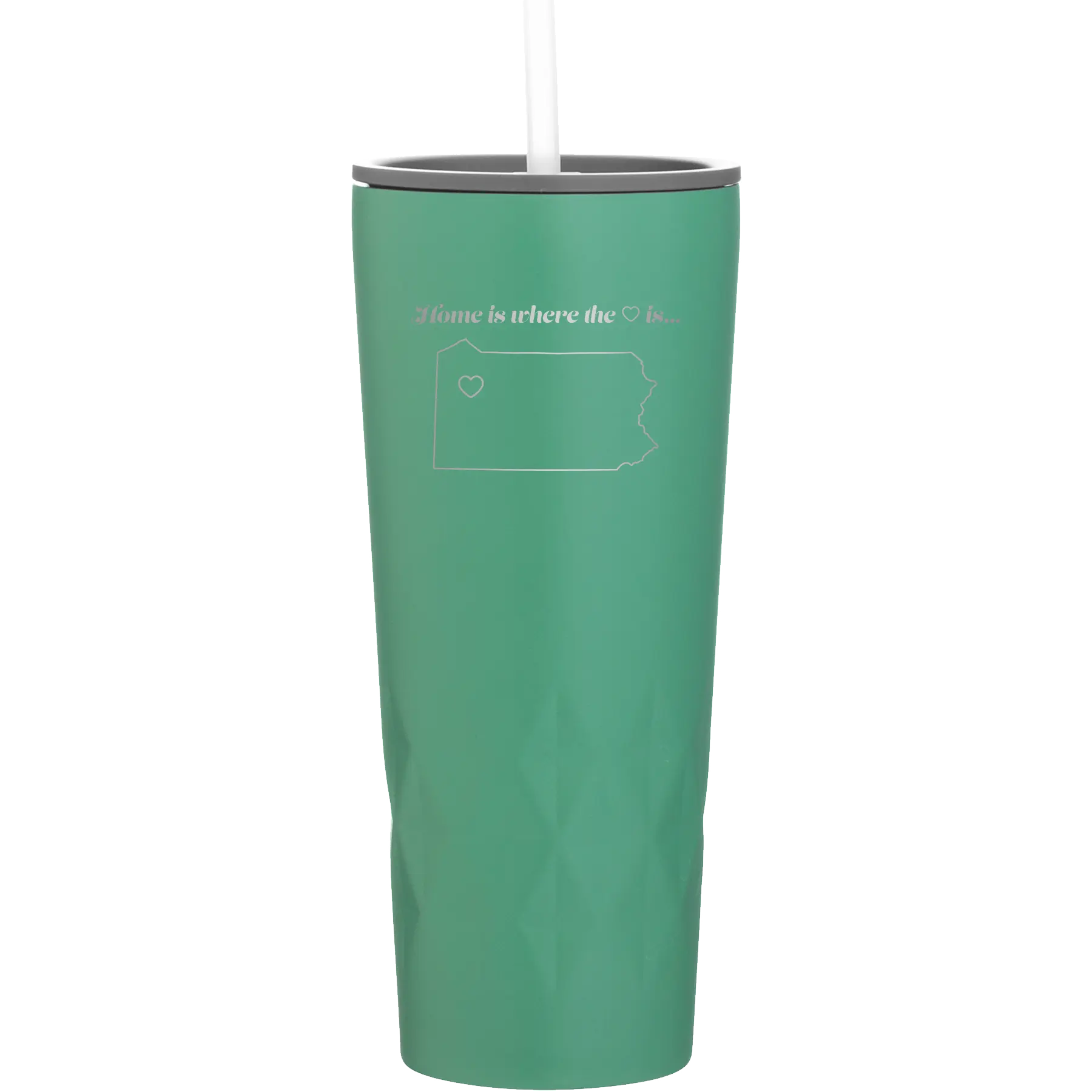 Laser etched forage 20 oz vacuum insulated tumbler with 'Pennsylvania Heart' design