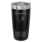 Laser etched black 20 oz vacuum insulated tumbler with 'Rhode Island Heart' design