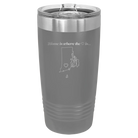 Laser etched dark gray 20 oz vacuum insulated tumbler with 'Rhode Island Heart' design