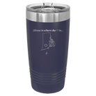 Laser etched navy 20 oz vacuum insulated tumbler with 'Rhode Island Heart' design