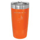 Laser etched orange 20 oz vacuum insulated tumbler with 'Rhode Island Heart' design