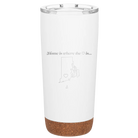 Laser etched white 20 oz vacuum insulated tumbler with 'Rhode Island Heart' design