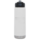 Laser etched white 20 oz vacuum insulated water bottle with 'Oklahoma Heart' design