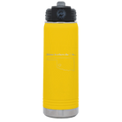 Laser etched yellow 20 oz vacuum insulated water bottle with 'Oklahoma Heart' design