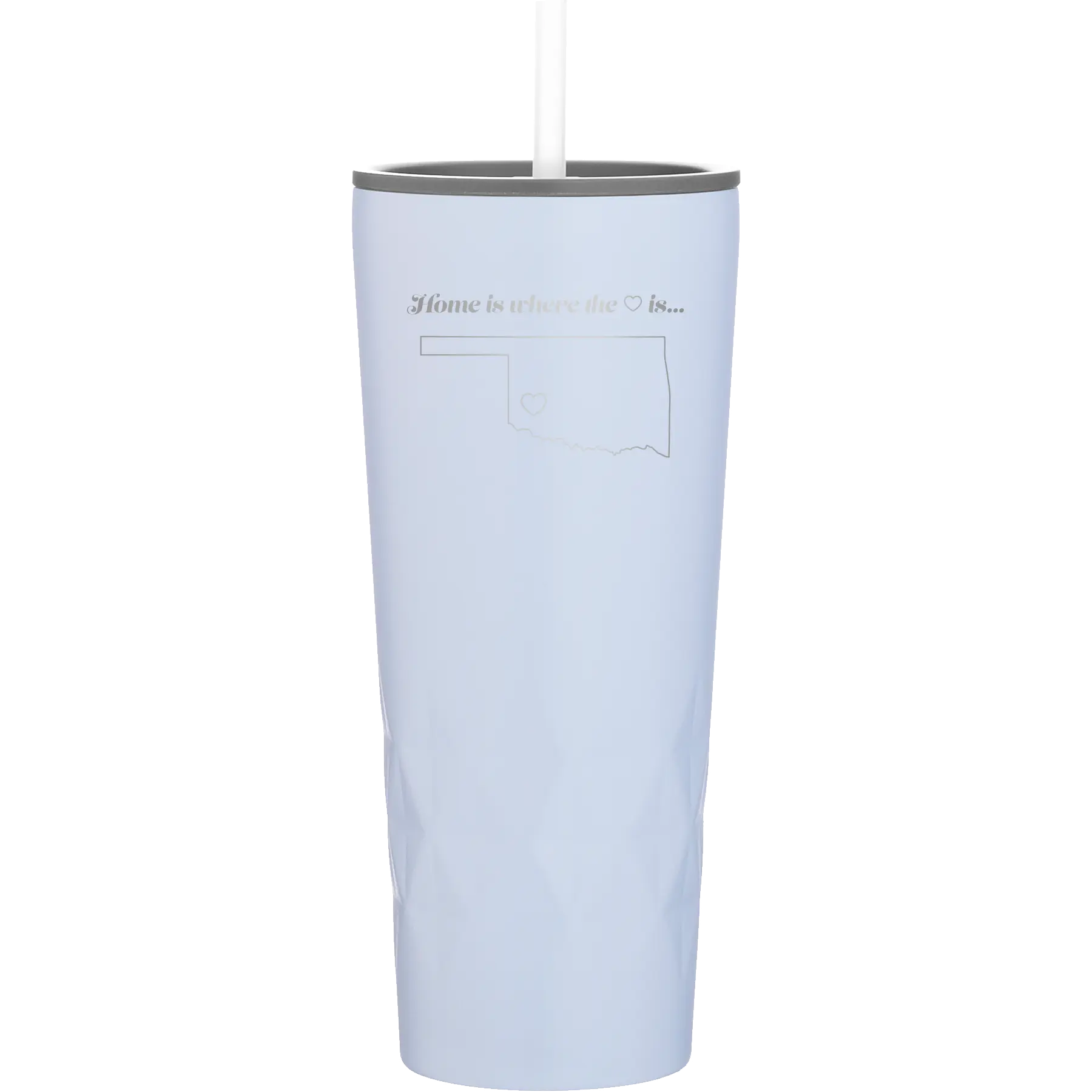 Laser etched landfall 20 oz vacuum insulated tumbler with 'Oklahoma Heart' design