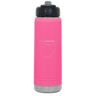Laser etched pink 20 oz vacuum insulated water bottle with 'Ohio Heart' design