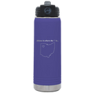 Laser etched purple 20 oz vacuum insulated water bottle with 'Ohio Heart' design