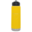 Laser etched yellow 20 oz vacuum insulated water bottle with 'Ohio Heart' design