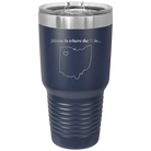 Laser etched navy 30 oz vacuum insulated tumbler with 'Ohio Heart' design