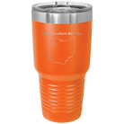 Laser etched orange 30 oz vacuum insulated tumbler with 'Ohio Heart' design