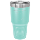 Laser etched teal 30 oz vacuum insulated tumbler with 'Ohio Heart' design