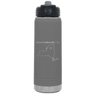 Laser etched dark gray 20 oz vacuum insulated water bottle with 'New York Heart' design