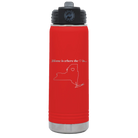Laser etched red 20 oz vacuum insulated water bottle with 'New York Heart' design