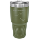 Laser etched olive green 30 oz vacuum insulated tumbler with 'New York Heart' design