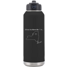 Laser etched black 32 oz vacuum insulated water bottle with 'New York Heart' design