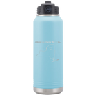 Laser etched light blue 32 oz vacuum insulated water bottle with 'New York Heart' design