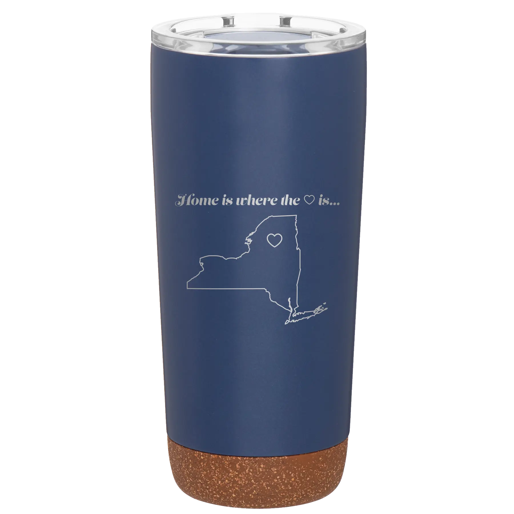 Laser etched constellation 20 oz vacuum insulated tumbler with 'New York Heart' design