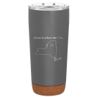 Laser etched storm gray 20 oz vacuum insulated tumbler with 'New York Heart' design