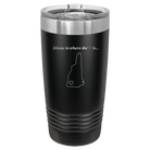 Laser etched black 20 oz vacuum insulated tumbler with 'New Hampshire Heart' design