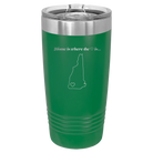 Laser etched green 20 oz vacuum insulated tumbler with 'New Hampshire Heart' design