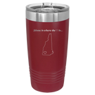 Laser etched maroon 20 oz vacuum insulated tumbler with 'New Hampshire Heart' design