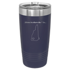 Laser etched navy 20 oz vacuum insulated tumbler with 'New Hampshire Heart' design