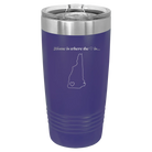 Laser etched purple 20 oz vacuum insulated tumbler with 'New Hampshire Heart' design